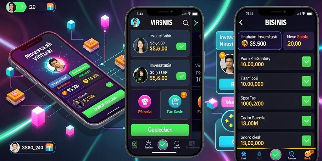 Menu permainan yang penuh warna dan informatif.